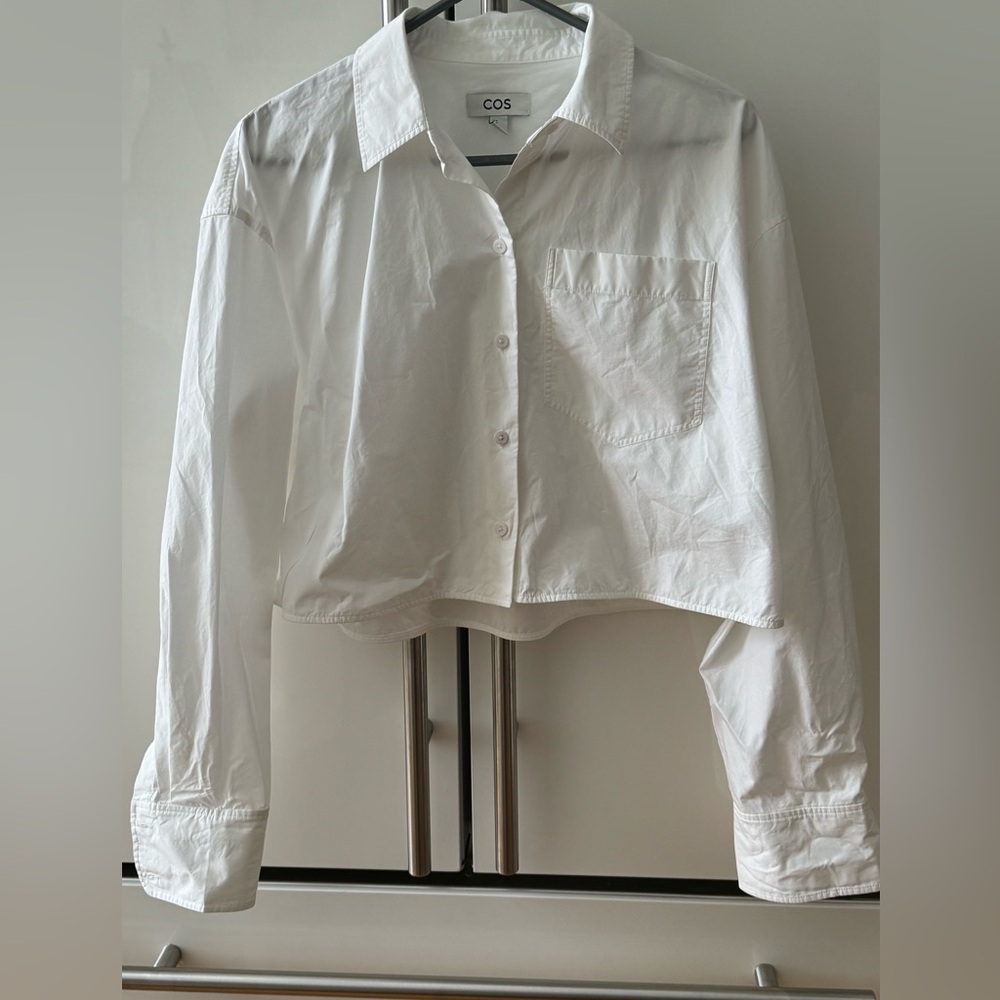COS cropped white shirt